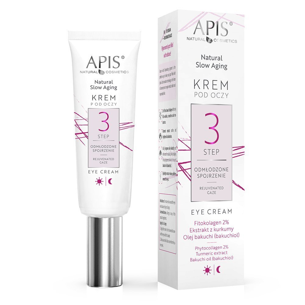 Apis Natural Slow Aging Step 3 Krem pod Oczy Odmładzający Spojrzenie 15ml