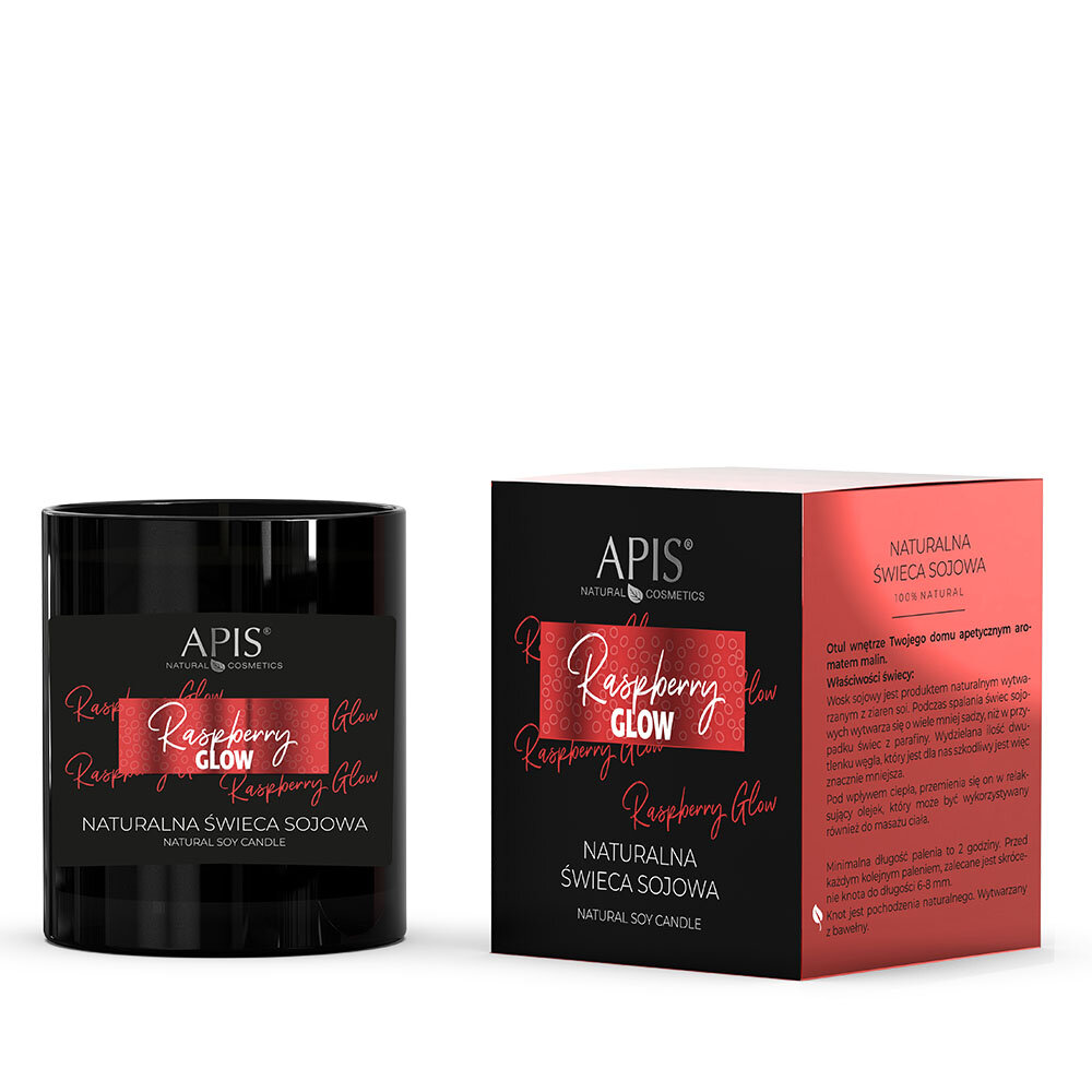 Apis Raspberry Glow Naturalna Świeca Sojowa 100% 220g