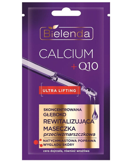 Bielenda Calcium + Q10 Skoncentrowana Głęboko Rewitalizująca Maseczka Przeciwzmarszczkowa 8g