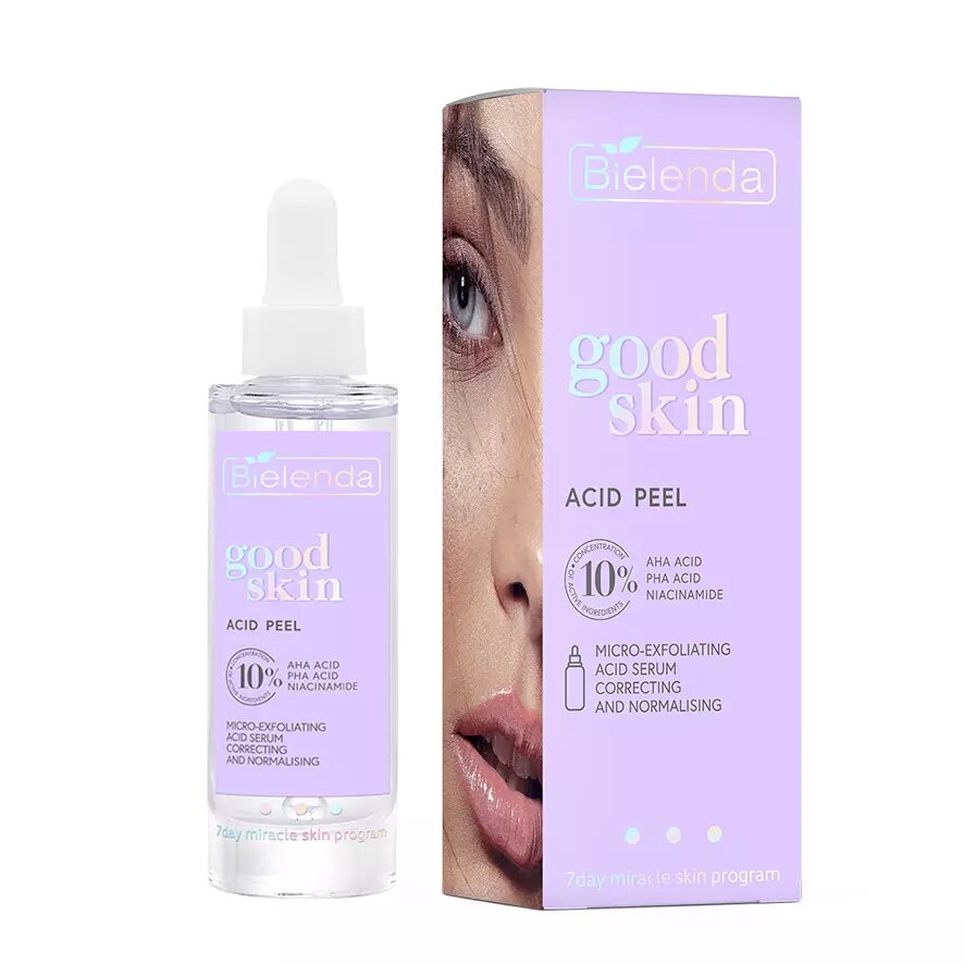 Bielenda Good Skin Acid Peel Mikrozłuszczające Serum Kwasowe Korygująco-Normalizujące z Kwasami AHA PHA 30g