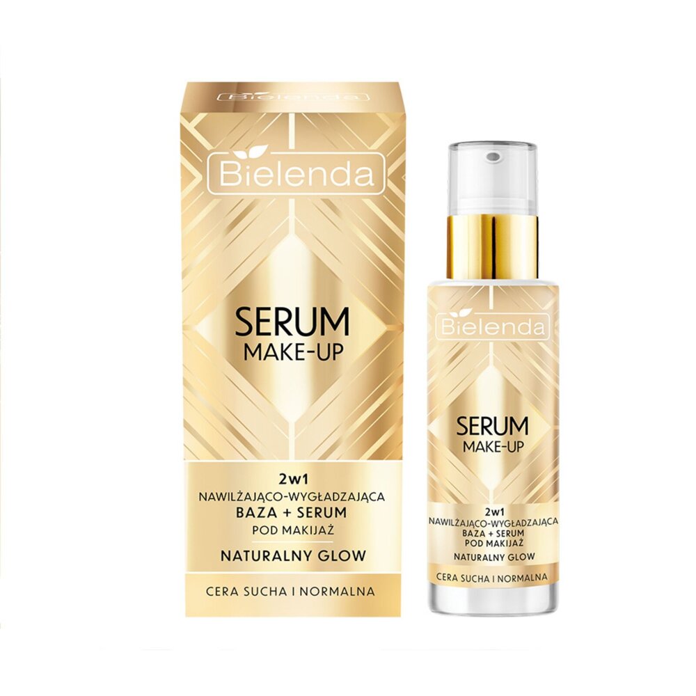 Bielenda Serum Make-Up 2w1 Nawilżająco-Wygładzająca Baza + Serum pod Makijaż dla Skóry Suchej i Normalnej 30ml