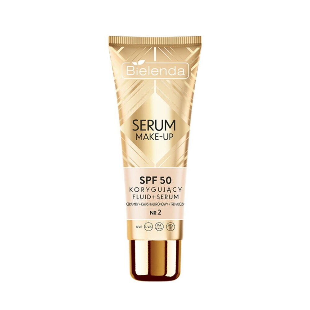 Bielenda Serum Make-Up Korygujący Fluid+Serum SPF50 dla każdego Rodzaju Skóry Nr 2 Natural Beige 30g