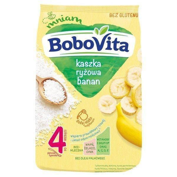 BoboVita Bezglutenowa Kaszka Ryżowa o Bananowym Smaku po 4 Miesiącu 180g