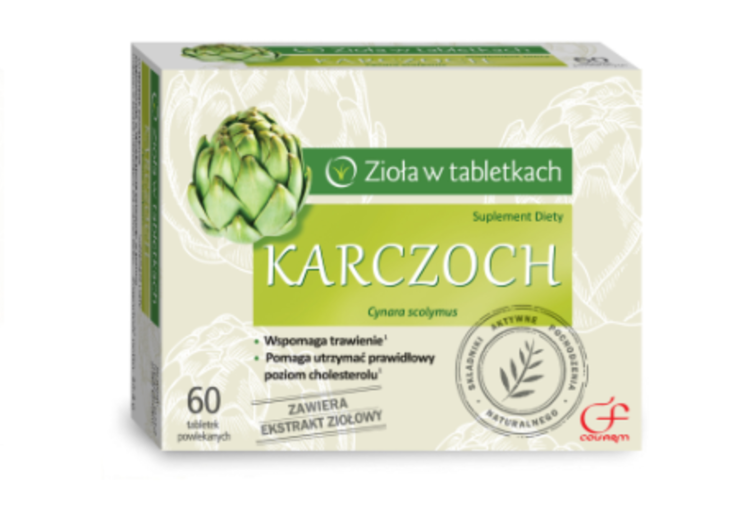 Colfarm Zioła w Tabletkach Karczoch Wspomaga Trawienie i Wątrobę 60 Tabletki