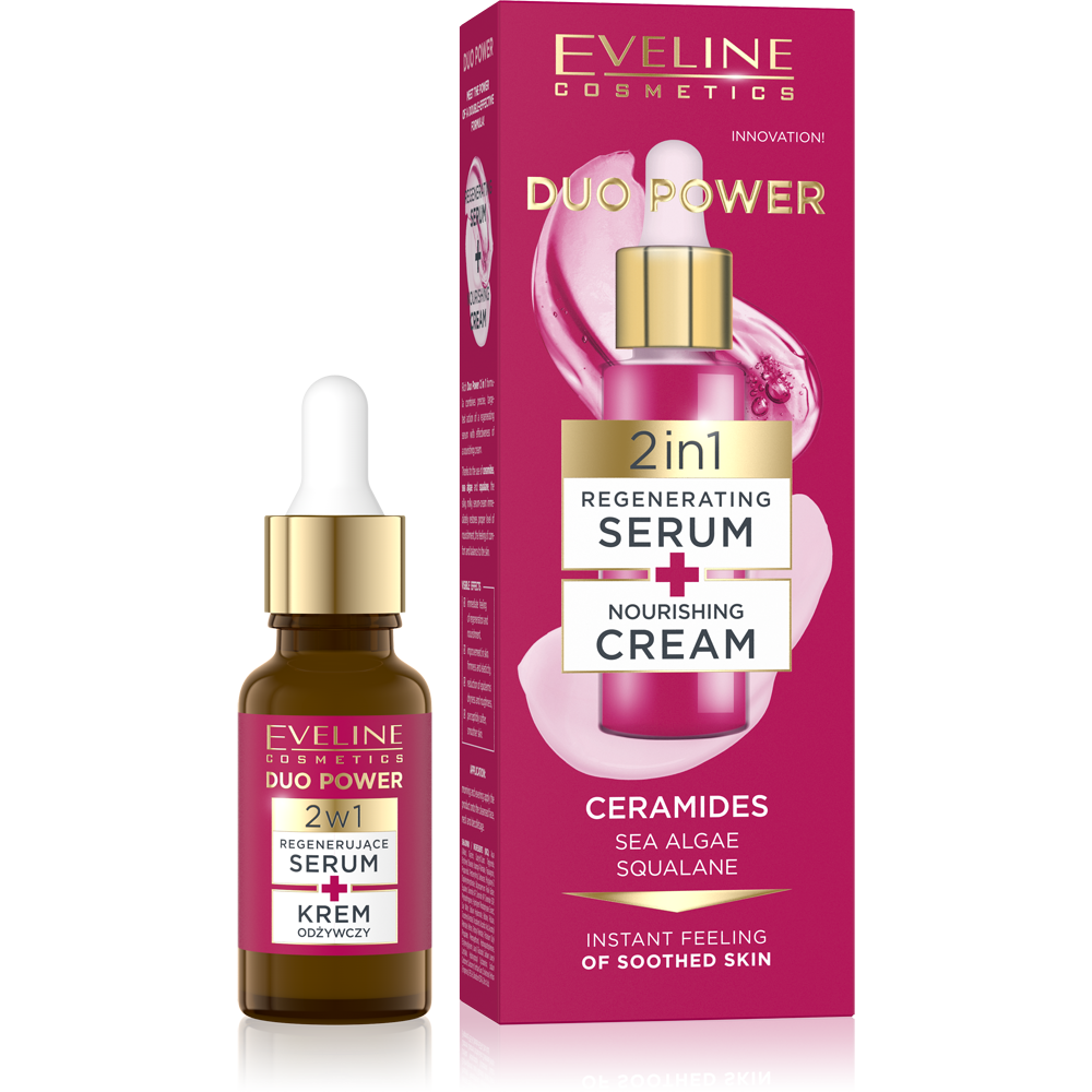 Eveline Duo Power 2w1 Regenerujące Serum i Krem Odżywczy 18ml