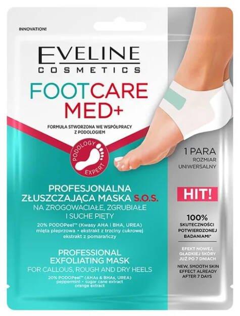 Eveline Foot Care Med+ Złuszczająca Maska na Zrogowaciałe i Suche Pięty 1 Sztuka