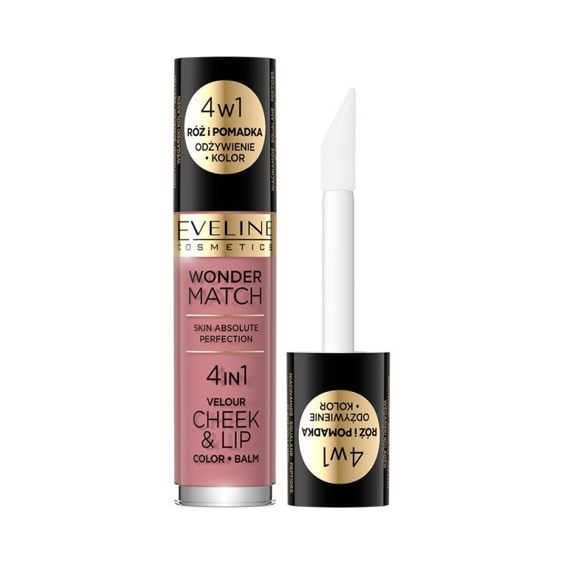 Eveline Wonder Match Cheek & Lip 4w1 Róż i Pomadka w Płynie Nr 2 4,5ml