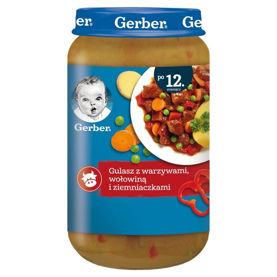 Gerber Danie Gulasz z Warzywami Wołowiną i Ziemniaczkami dla Dzieci po 12 Miesiącu 250g