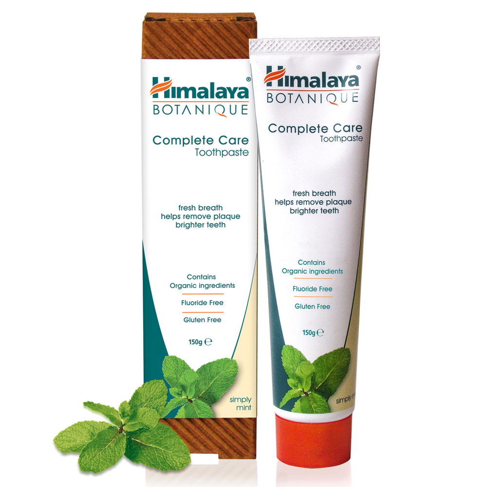 Himalaya Botanique Complete Care Simply Mint Pasta do Zębów z Neem Granatem i Miętą bez Fluoru i Glutenu 150g