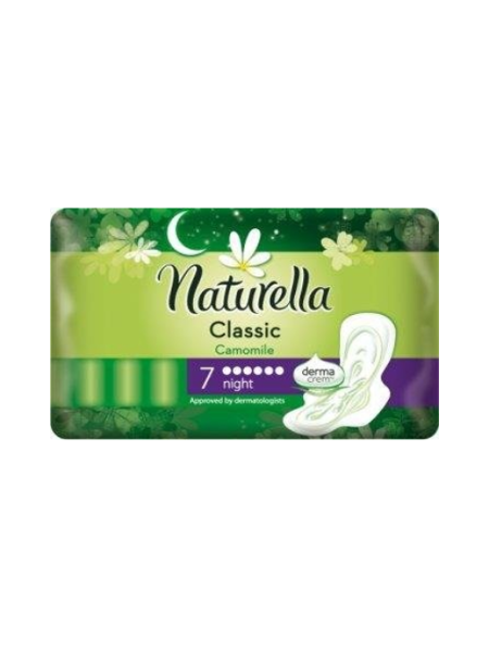 Naturella Classic Night Camomile Podpaski ze Skrzydełkami 7 Sztuk