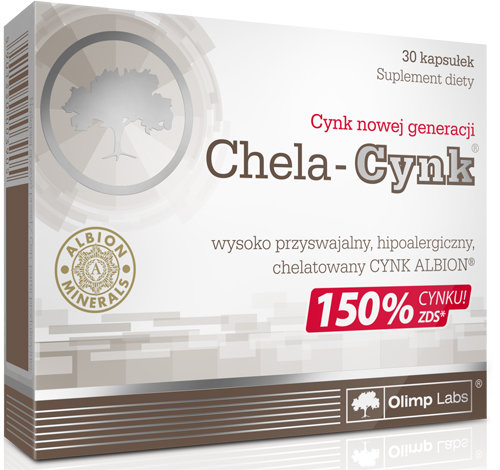 Olimp Chela-Cynk 150% Cynku Wysoko Przyswajalnego 30 Kapsułek