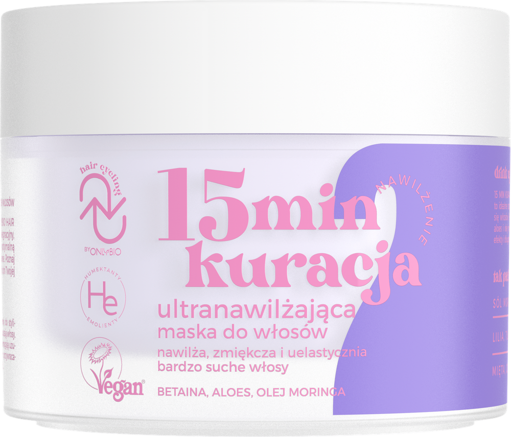 OnlyBio Hair Cycling Nawilżenie 15 Minutowa Kuracja Ultranawilżająca Maska do Włosów 280ml