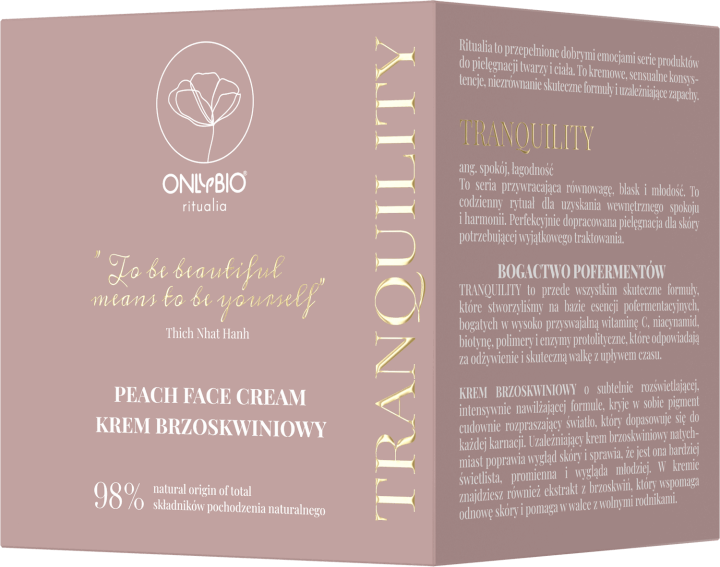 OnlyBio Ritualia Tranquility Przeciwstarzeniowy Brzoskwiniowy Krem do Twarzy 50ml