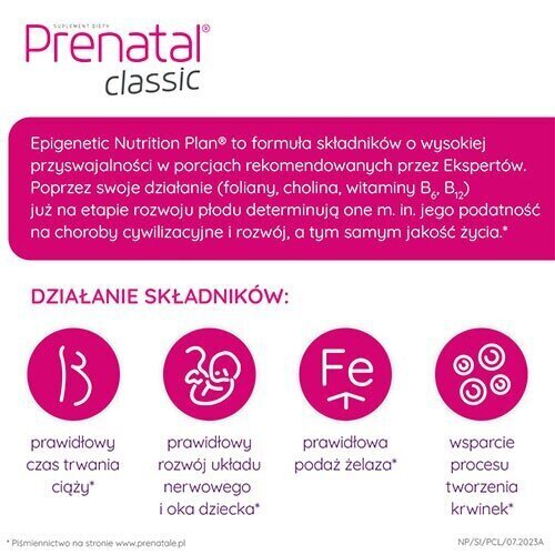 Prenatal Classic Laktoferyna dla Kobiet w Ciąży 90 Tabletek