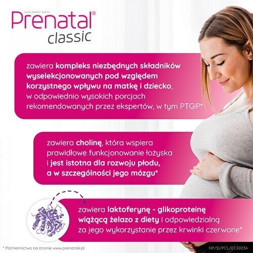 Prenatal Classic Laktoferyna dla Kobiet w Ciąży 90 Tabletek