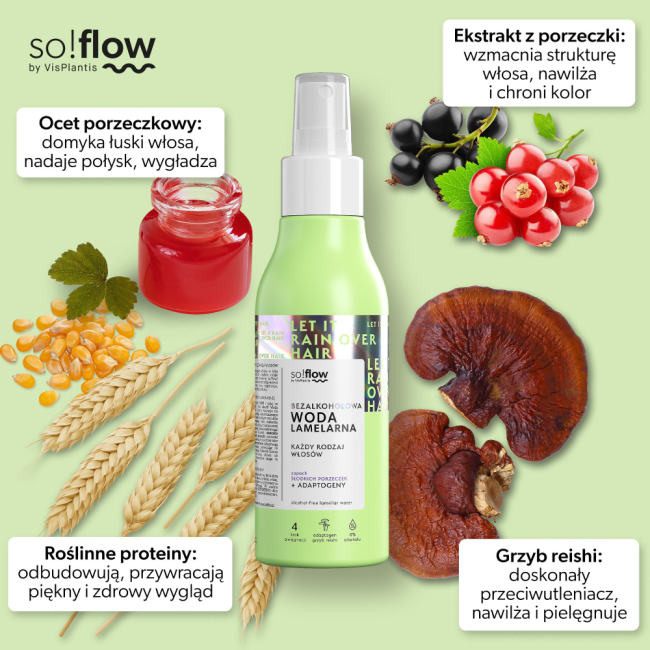 So!Flow Bezalkoholowa Woda Lamelarna dla każdego Rodzaju Włosów 150ml