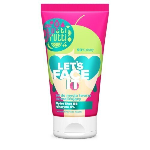 Tutti Frutti Let's Face It Normalizujący Żel myjący do Twarzy z Gliceryną 4% + Hydro Shot B5 150ml