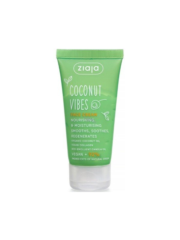 Ziaja Coconut Vibes Odżywczo-Nawilżający Krem do Twarzy dla Skóry Suchej 50ml