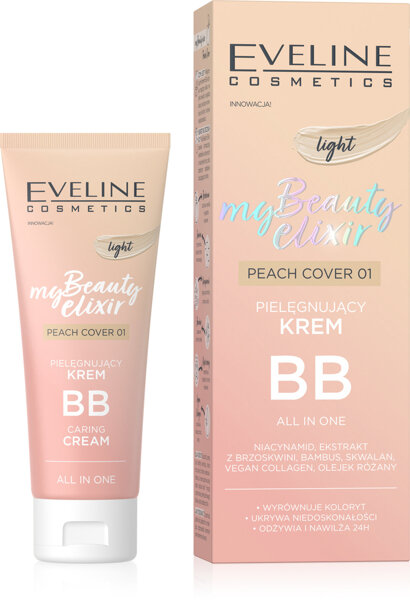  Eveline My Beauty Elixir Pielęgnujący Krem BB All In One Light Peach Cover Nr 1 30ml