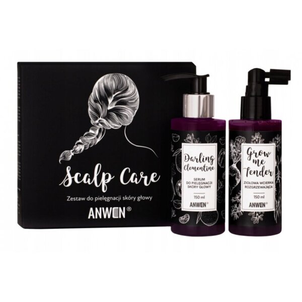 Anwen Scalp Care Zestaw do Pielęgnacji Skóry Głowy Grow me Tender Wcierka Ziołowa 150ml i Darling Clementine Serum 150ml