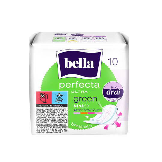 Bella Perfecta Ultra Green Podpaski Ultracienkie Higieniczne 10 Sztuk