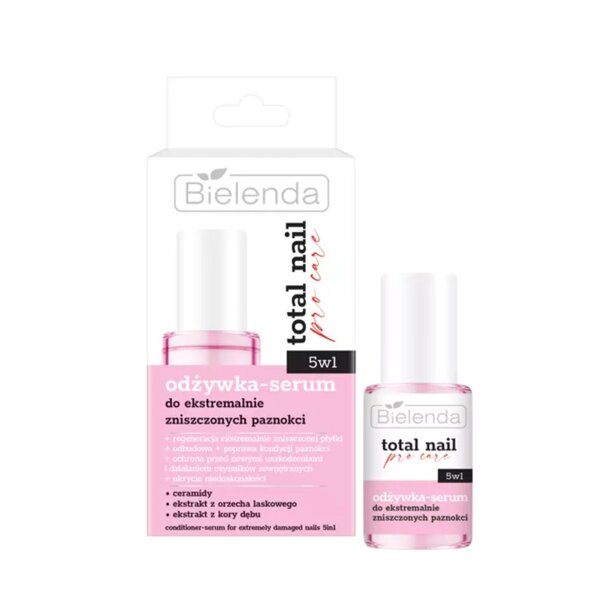 Bielenda Total Nail Pro Care 5w1 Odżywka - Serum do Ekstremalnie Zniszczonych Paznokci 10ml