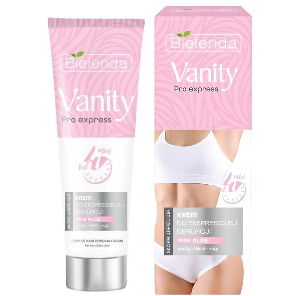 Bielenda Vanity Pro Krem do Ekspresowej Depilacji dla Skóry Wrażliwej Pink Aloe 75ml