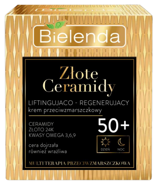 Bielenda Złote Ceramidy Liftingujący i Regenerujący Krem Przeciwzmarszczkowy 50+ na Dzień i Noc 50ml