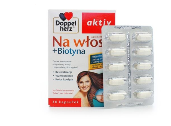 Doppelherz Aktiv Na Włosy + Biotyna Wzmacnia I Regeneruje Włosy 30 Tabletek