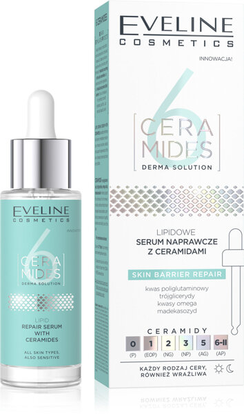 Eveline 6 Ceramides Lipidowe Serum Naprawcze z Ceramidami dla Skóry Suchej i Wrażliwej 30ml