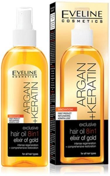 Eveline Argan Keratin 8w1 Exclusive Olejek Arganowy do Włosów 150ml