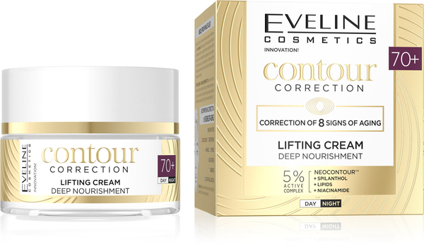 Eveline Contour Correction Liftingujący Krem Dogłębnie Odżywiający 70+na Dzień i na Noc 50ml