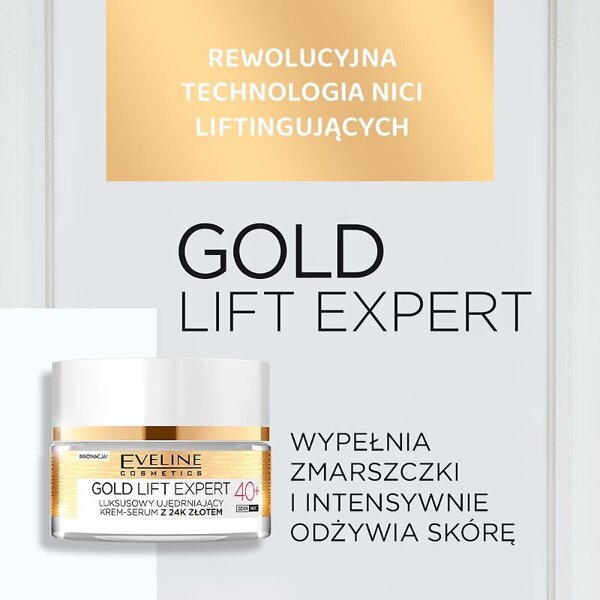 Eveline Gold Lift Expert Luksusowy Odmładzający Krem-Serum z 24k Złotem 60+ na Dzień i na Noc 50ml