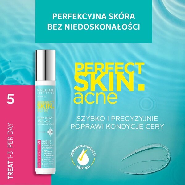 Eveline Perfect Skin Acne Punktowy Roll-On na Niedoskonałości dla Skóry Problematycznej 15ml