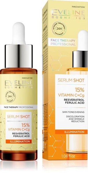 Eveline Serum Shot Kuracja Rozświetlająca 15% Witaminy C+Cg 30ml