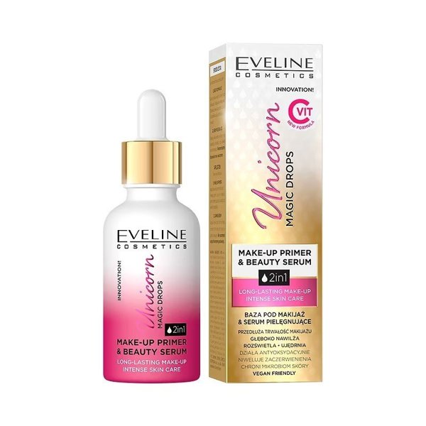 Eveline Unicorn Innowacyjna Płynna Baza Serum MakeUp Primer 2w1 30ml