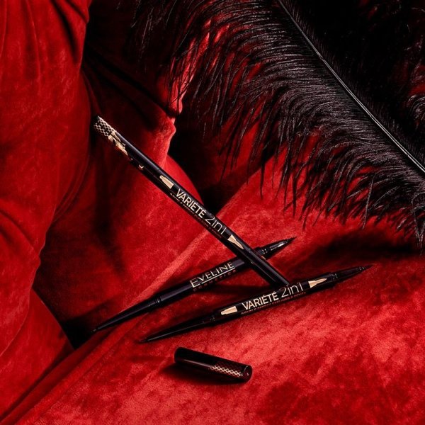 Eveline Variete Eyeliner i Kredka Podwójny Efekt 2w1 Ultra Black 1 Sztuka