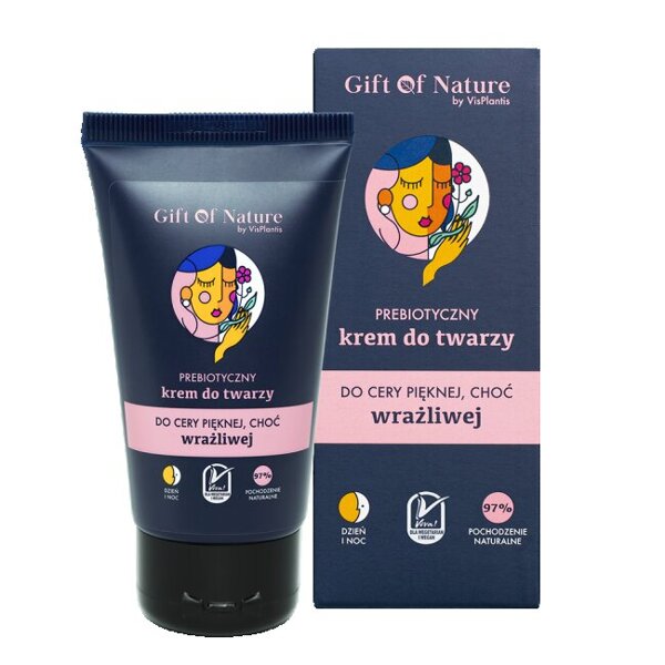 Gift of Nature Prebiotyczny Krem do Twarzy dla Cery Wrażliwej Olej z Czarnuszki 50ml