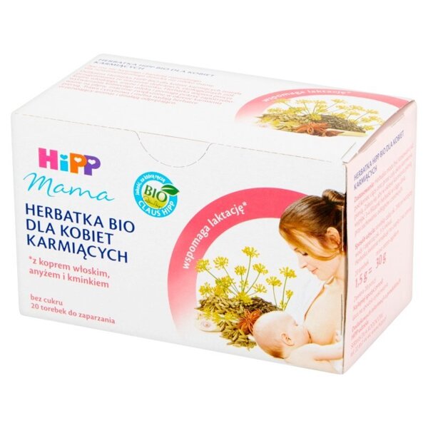 Hipp Mama Bio Herbatka dla Kobiet Karmiących Wspomagająca Laktację z Koprem Włoskim i Anyżem 20x1,5g