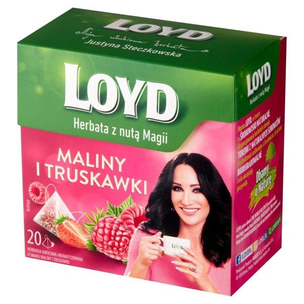 Loyd The Magic Experience Aromatyzowana Herbata Ziołowo-Owocowa Maliny i Truskawki 20x2g