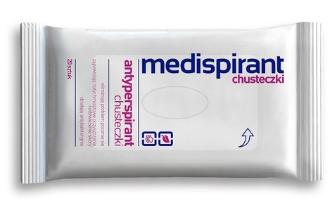 Medispirant Chusteczki Antyperspirant Odświeżjące i Blokujące Pot 20 Sztuk