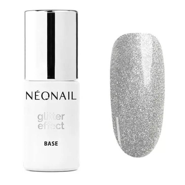 NeoNail UV/LED Baza Hybrydowa Glitter Effect Base Silver Shine 7.2ml