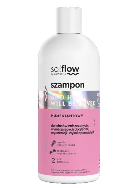 So!Flow by Vis Plantis Szampon Humektantowy do Włosów Zniszczonych Wymagających Dogłębnej Regeneracji 300ml