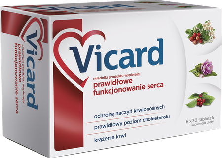 Vicard Tabletki Wspomagające Prawidłowe Funkcjonowanie Serca Poprawiające Krążenie Krwi 180 Tabletek