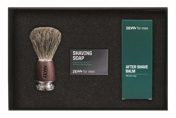 Zew for Men Smoth Barber Zestaw Upominkowy Pędzel do Golenia Balsam i Mydło po Goleniu 80x85ml