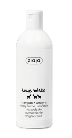Ziaja Kozie Mleko Wzmacniający Wygładzający Szampon z Keratyną dla Włosów Suchych Szorstkich bez Połysku 400ml